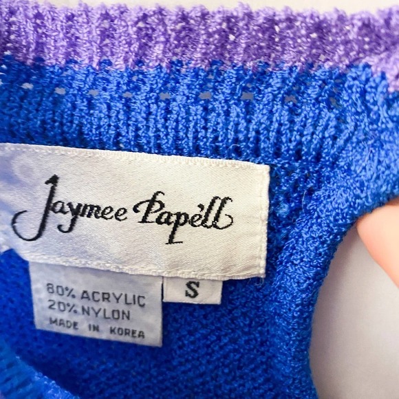 Vintage Jaymee Papell Purple Pink Boho Knit Sweater Small medium - Picture 3 of 6